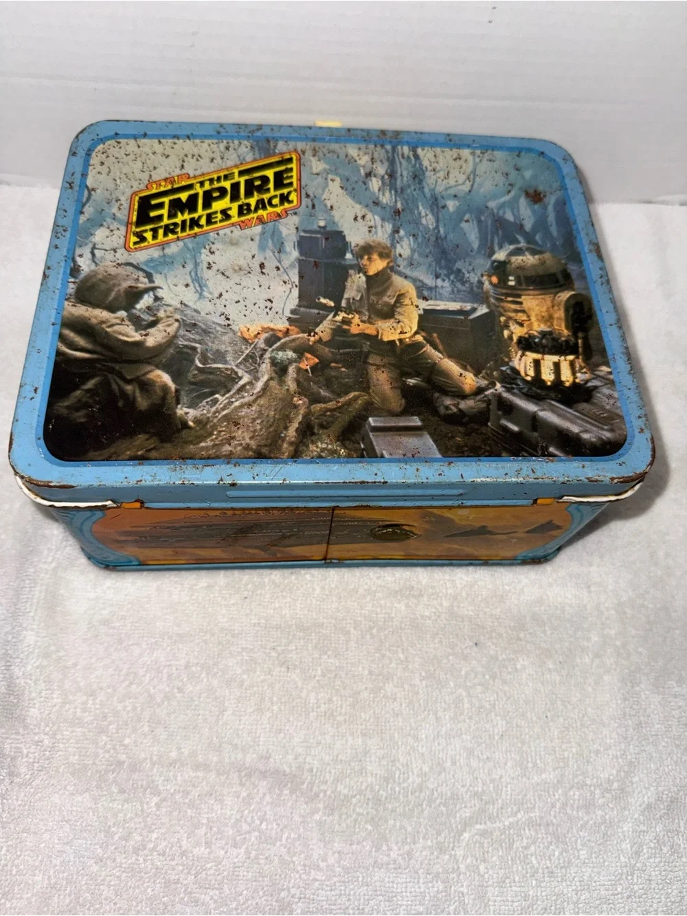 Star Wars Blue Empire Strikes Back Metal Tin Storage Box